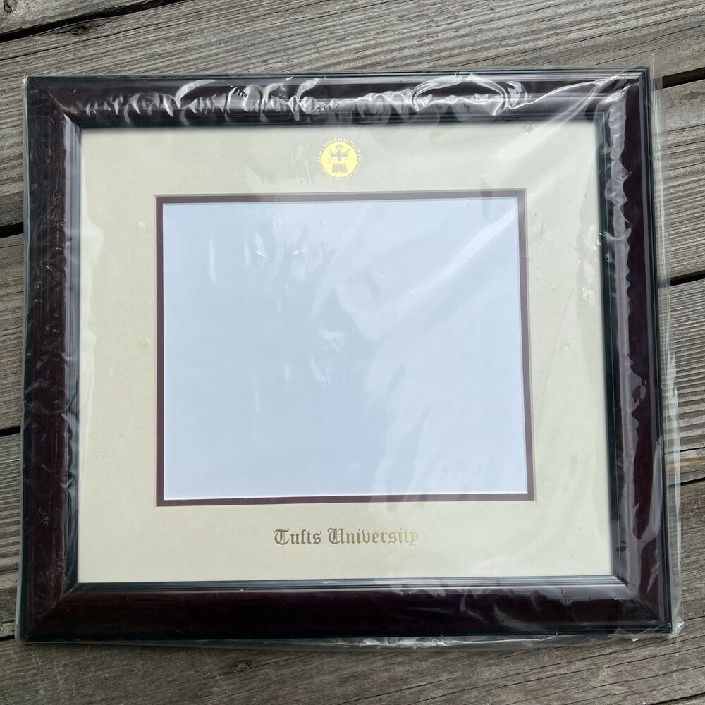 Tufts University Black Cherry Diploma Frame Cream